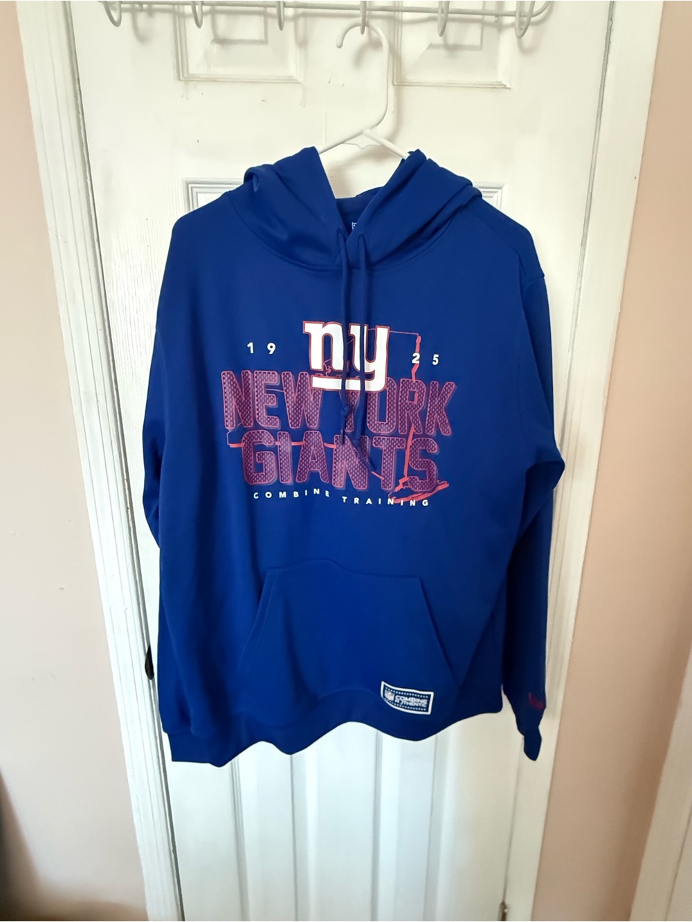 New Era NFL Combine New York Giants Blue Pullover Hoodie Adult Size L NWT (222)